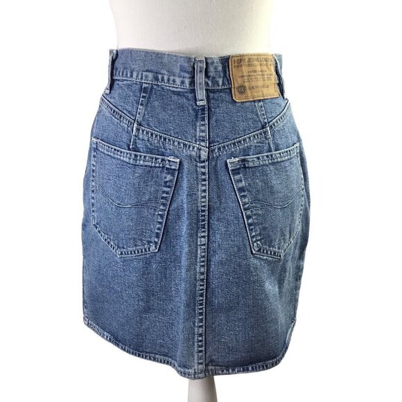 Vintage 1994 Pepe Jeans London Blue Denim Skirt Wraparound Jean Size 26 Y2K Boho - Picture 3 of 13